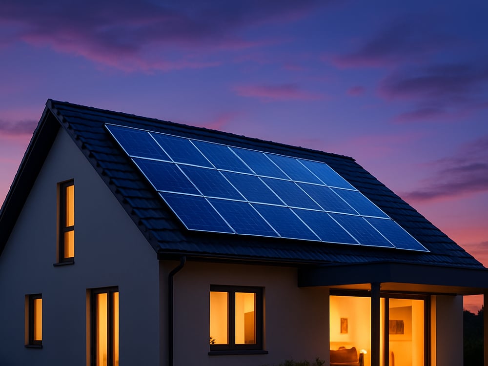 Home with solar panels